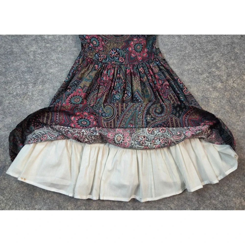 Jayne Copeland True Vintage Girls Floral Lace Collar Dress Sz 6X USA Cottagecore